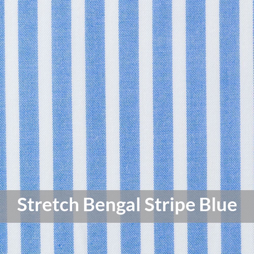 STEH6078 – Light Weight, Mid Blue/White Easy Care Stretch Fine Stripe, Soft Touch