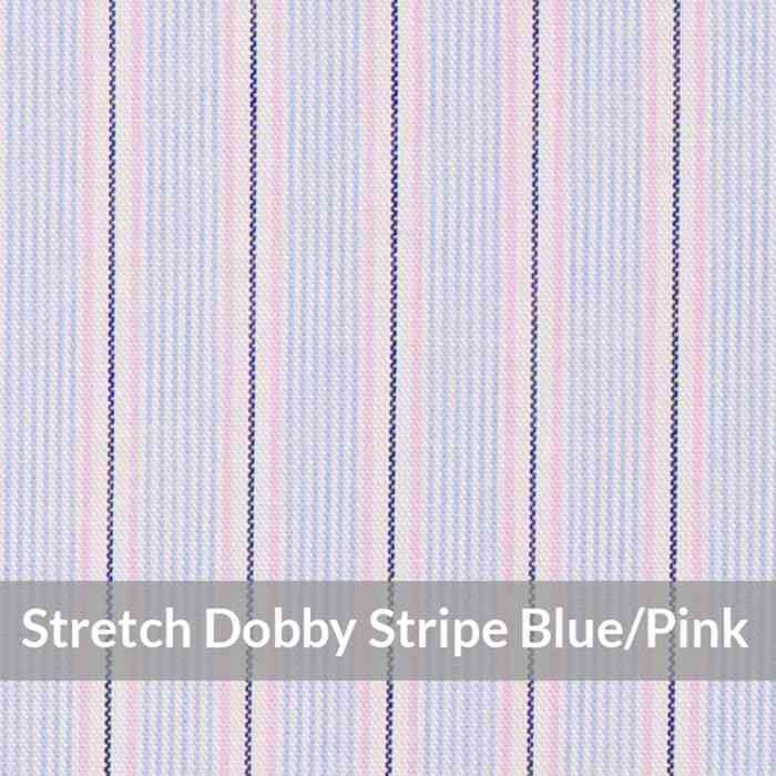 STEH6068 – Light Weight , Blue/Pink Easy Care Stretch Pencil Stripe,  Soft Touch