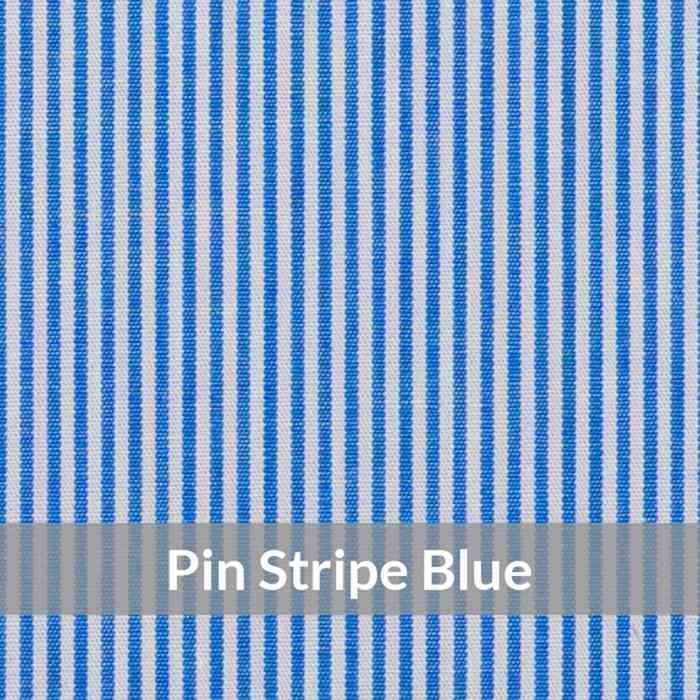 ST6065 – Light Weight , Mid Blue/White Cotton Pin Stripe