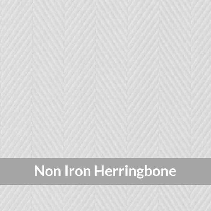 SN2009 - Medium Weight, White Non Iron, Easy Care Cotton Herringbone