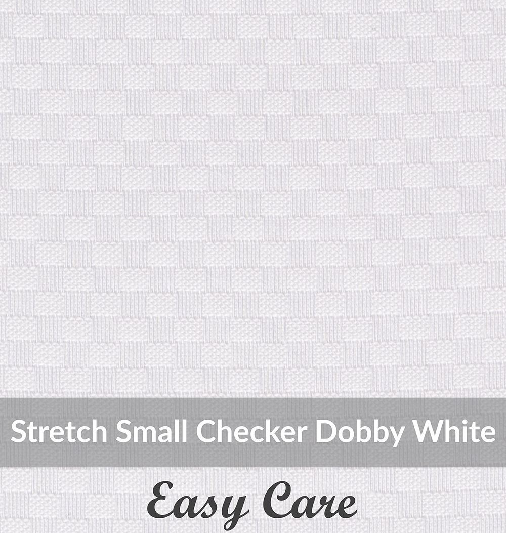 SFEH3097, Light Weight ,White ,Easy Care  Stretch Checker Dobby