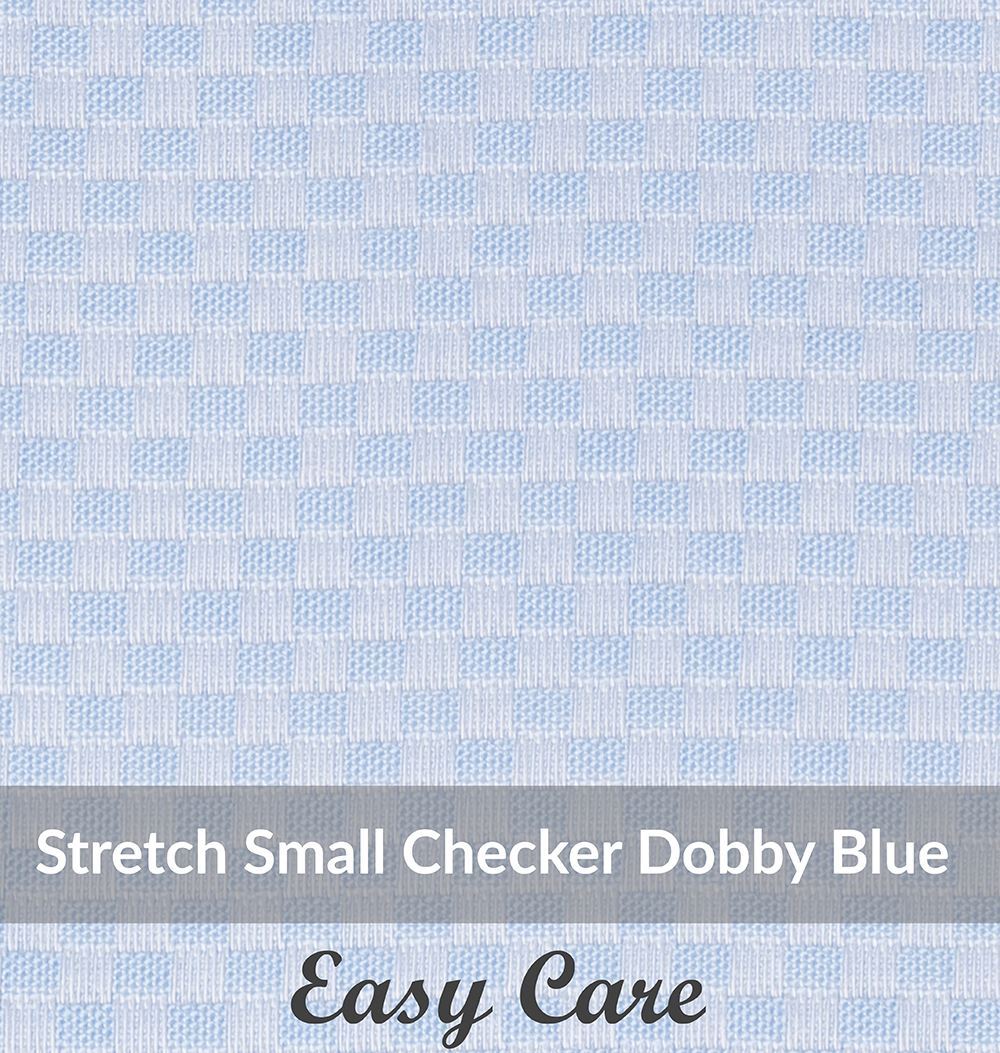 SFEH3098 ,Light Weight, Sky Blue,Easy Care Stretch Checker Dobby