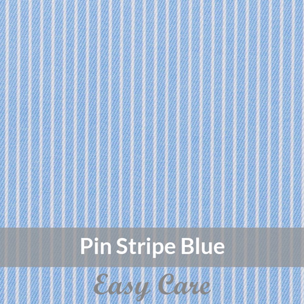 STE6063 – Light Weight, Blue/White Easy Care Satin Twill Stripe, Soft Touch