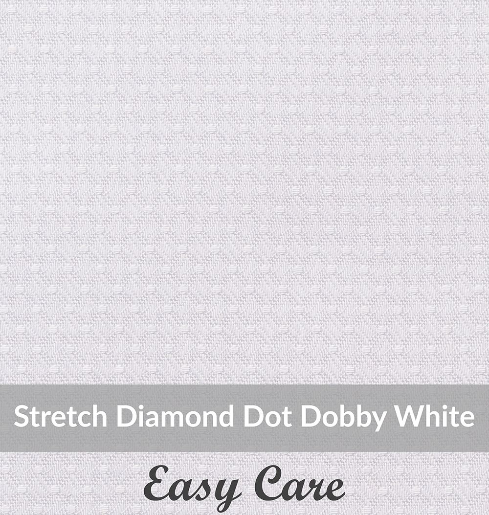 SFEH-3095, Light Weight, White,Easy Care Stretch Diamond Dot Dobby