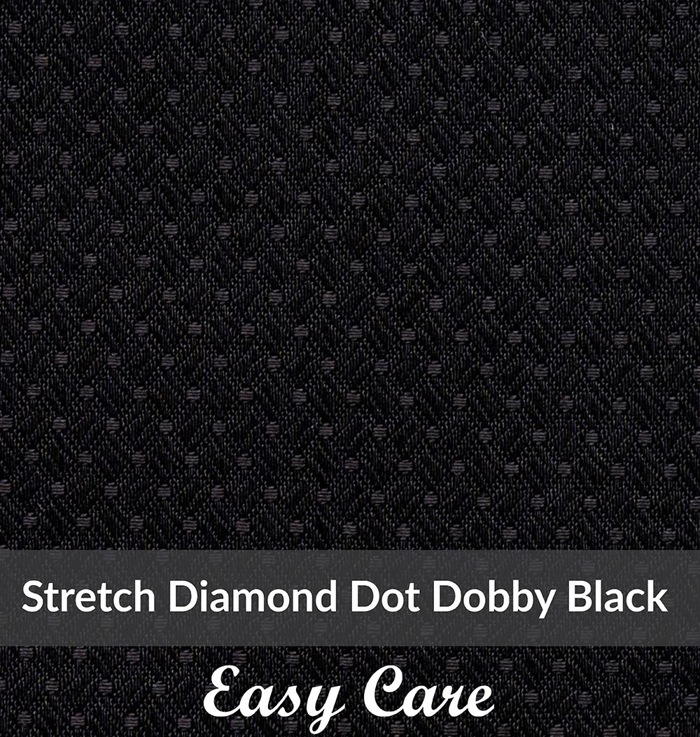 SFEH-3096,Light Weight, Black,Easy Care Stretch Diamond Dot Dobby