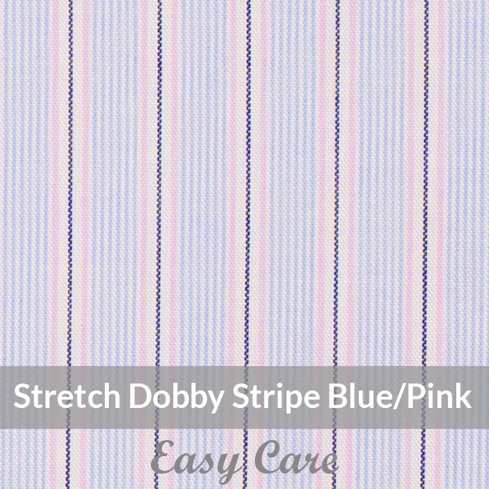 STEH6068 – Light Weight , Blue/Pink Easy Care Stretch Pencil Stripe,  Soft Touch