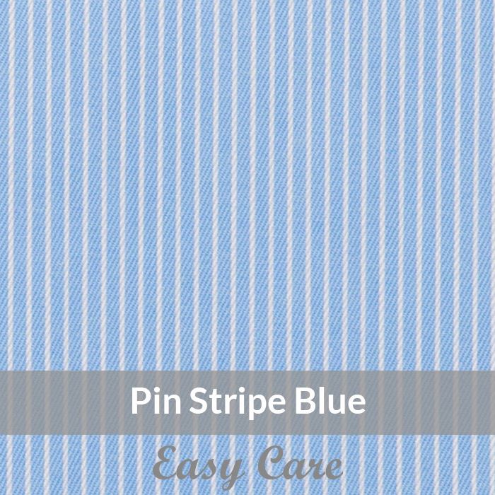 STE6063 – Light Weight, Blue/White Easy Care Satin Twill Stripe, Soft Touch