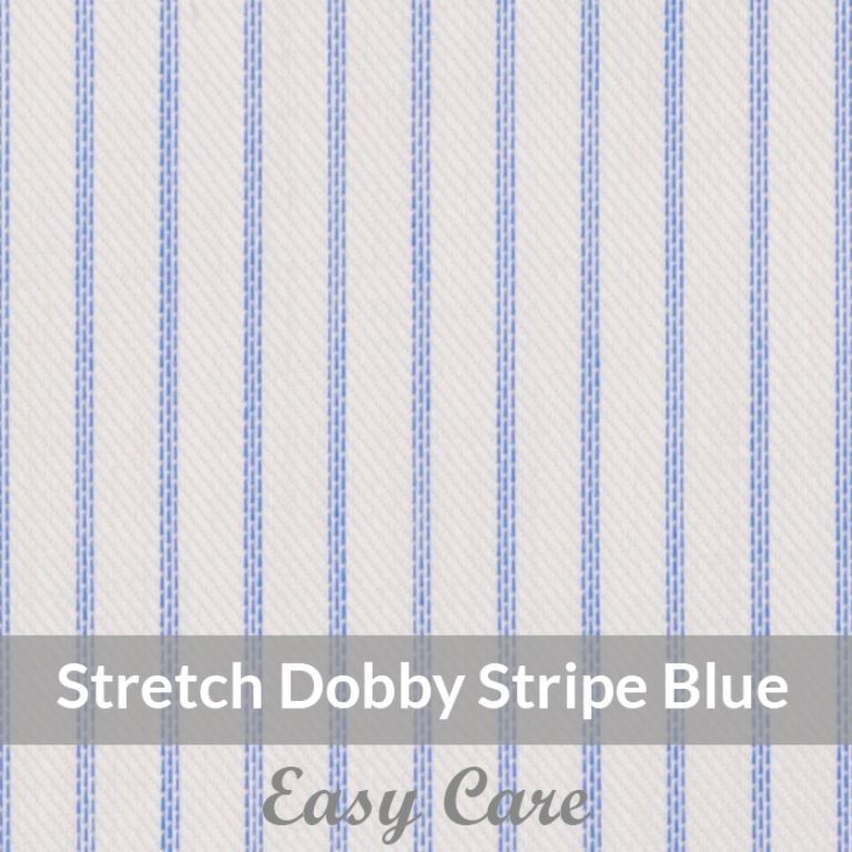 STEH6066 – Light Weight , Mid Blue/White Easy Care Stretch Pencil Stripe,  Soft Touch