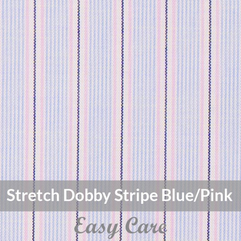 STEH6068 – Light Weight , Blue/Pink, Easy Care Stretch Pencil Stripe, Soft Touch