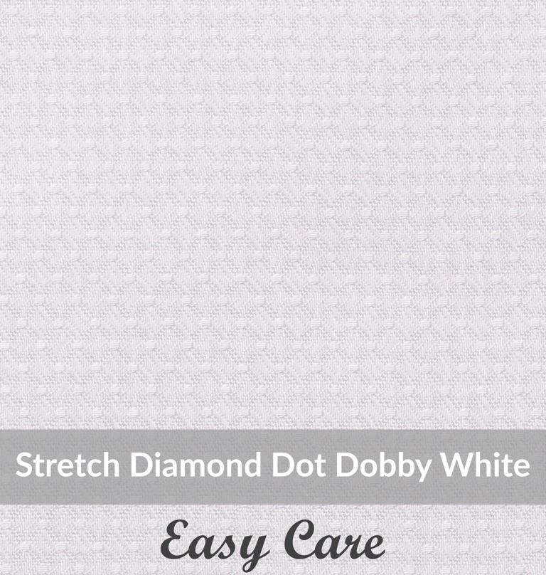 SFEH3095, Light Weight, White,Easy Care Stretch Diamond Dot Dobby