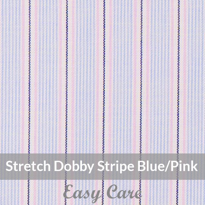 STEH6068 – Light Weight , Blue/Pink, Easy Care Stretch Pencil Stripe, Soft Touch